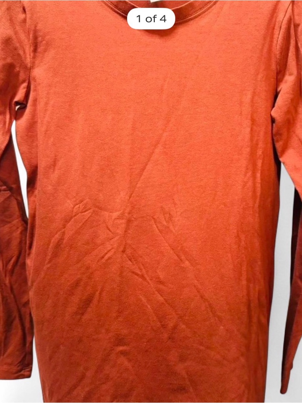 Zenana Women’s Long-Sleeve Crew Neck Shirt - Rust Orange Small